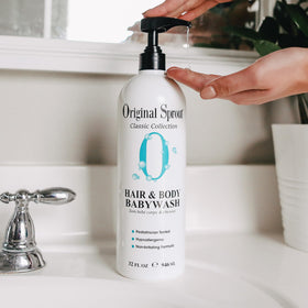 Original Sprout label close-up highlighting calendula and rosemary to support soothing skin
