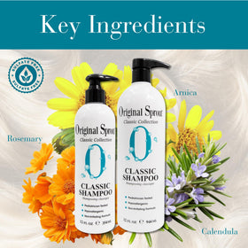 Original Sprout shampoo texture pouring to show mild, creamy lather benefit