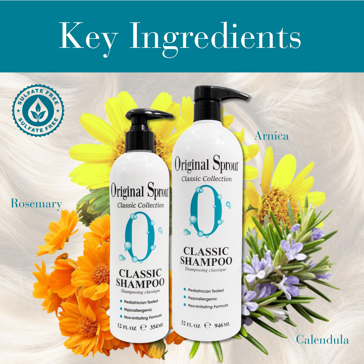 Original Sprout shampoo lather texture illustrating gentle, tear-free foam benefit