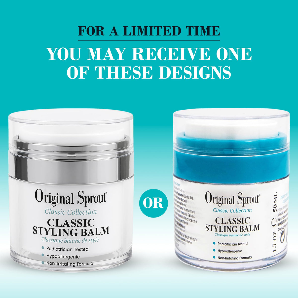 Original Sprout jar in hand showing 1.7 oz travel-friendly sizing benefit