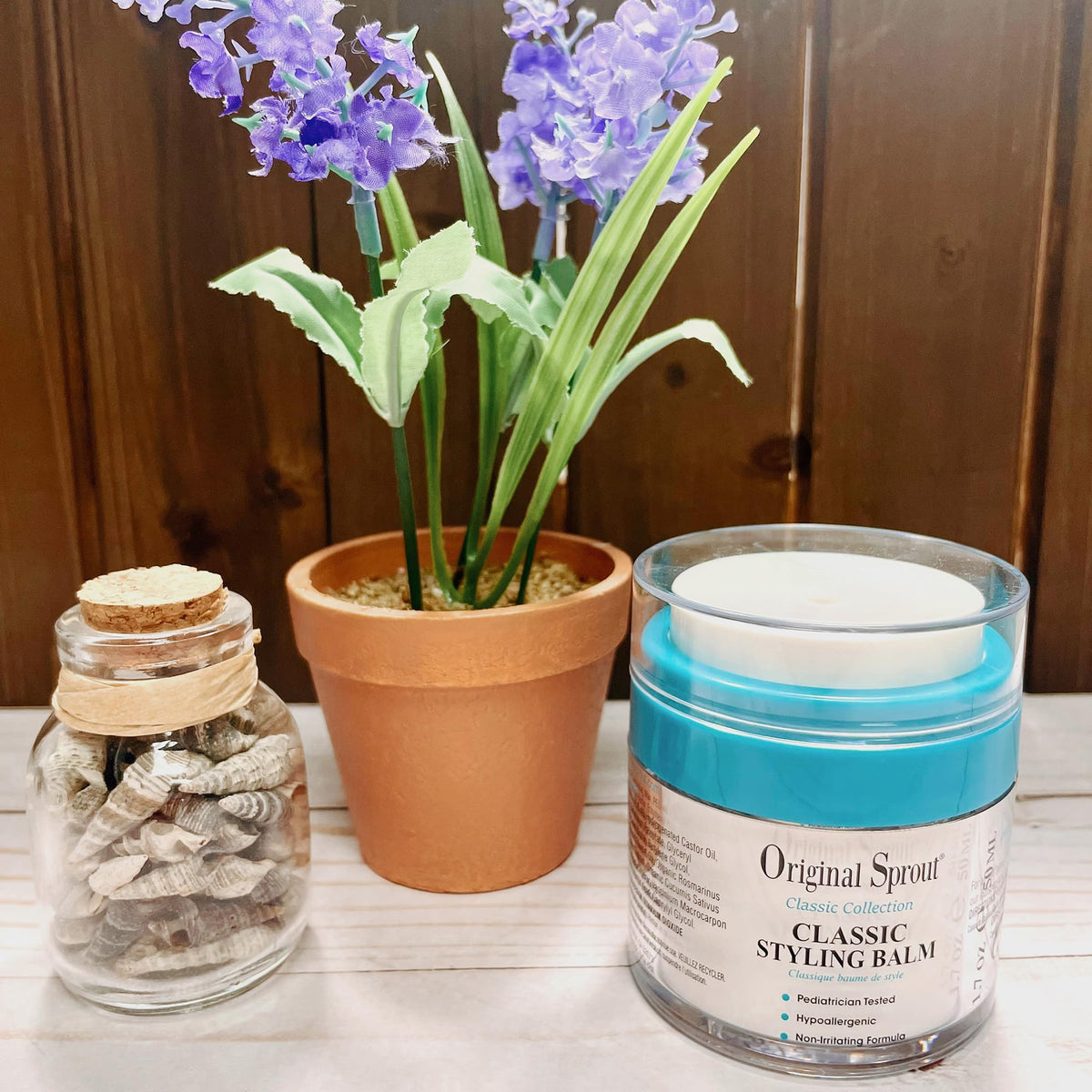 Original Sprout balm texture close-up highlights creamy butters for hydration