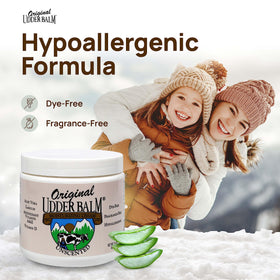 Original Udder Balm used on cracked heels, brand heals and seals moisture overnight