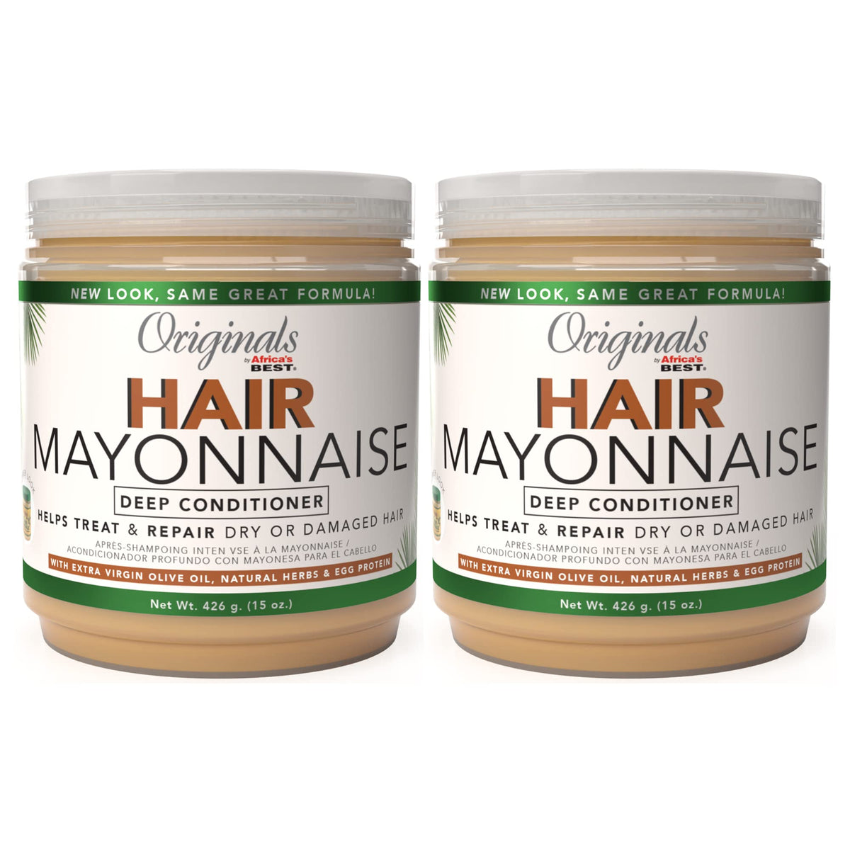 Originals by Africa's Best two 15 oz jars shown front, long-lasting supply benefit