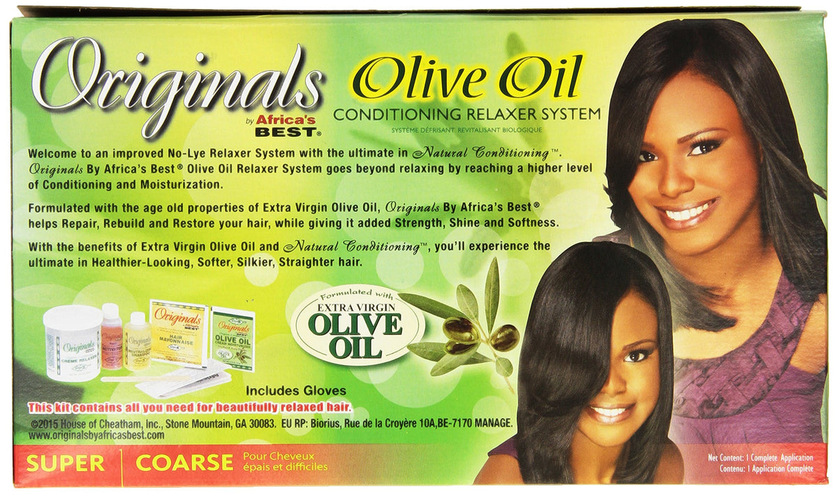 Originals by Africa's Best creamy relaxer texture close-up highlighting olive oil conditioning and easy application