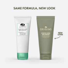 Origins texture close-up with bamboo and mineral silica visible for gentle polishing