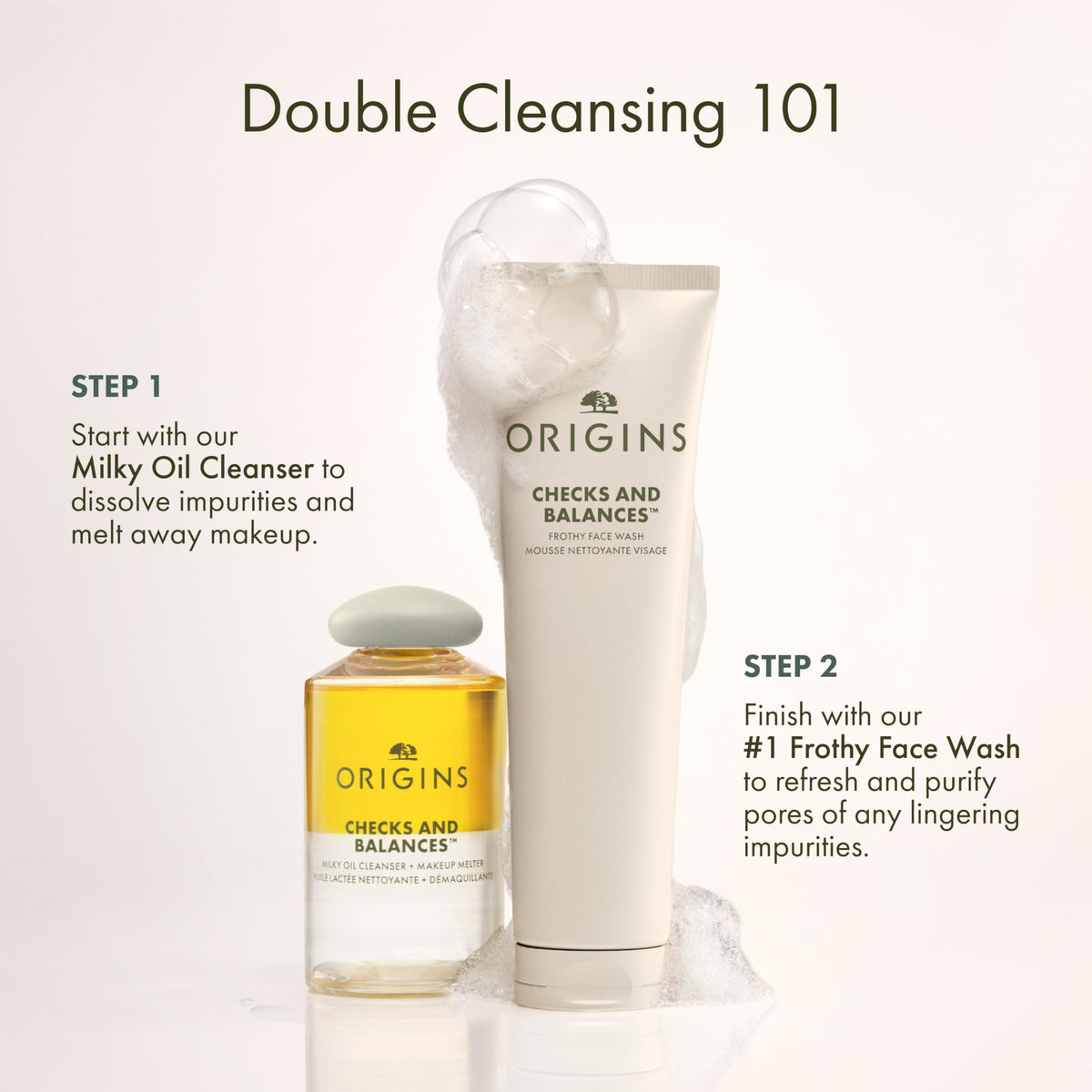 Origins with complementary skincare products, shows how to incorporate