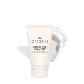 Origins travel front packaging showing compact mint-foaming cleanser convenience