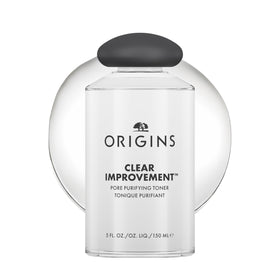 Origins bottle front packaging showing product and matte finish benefit