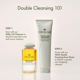 Origins foam on hand demonstrating soft lather and gentle skin feel benefit