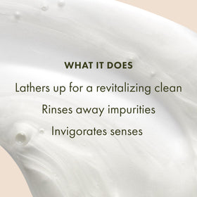 Origins foam texture close-up displaying rich lather and easy rinse