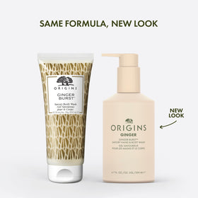 Origins pump and label close-up highlighting vegan, natural ingredients