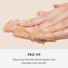 Close-up of Dead Sea salt texture in Origins ginger scrub showing exfoliating minerals