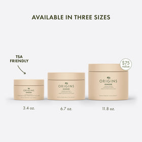 Origins Ginger Souffle label detail focused on ingredient and vegan information benefits