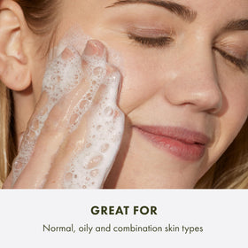 Origins GinZing squeezed onto palm to show gel texture and smooth application benefit