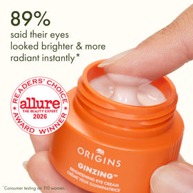 Origins GinZing cream texture close-up highlighting lightweight, hydrating texture and smooth finish