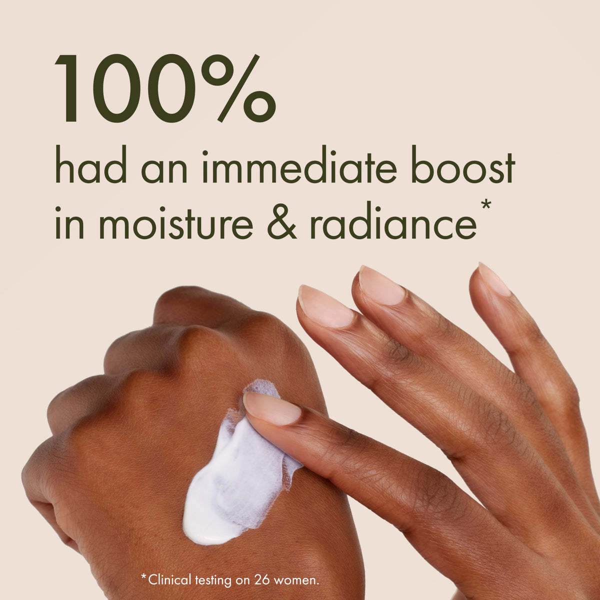 Origins GinZing cream texture on palm demonstrating lightweight hydration