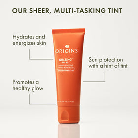 Origins GinZing texture swipe on skin highlighting lightweight hydration