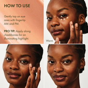 Packaging label detail on Origins jar showing vegan and ophthalmologist-tested benefit