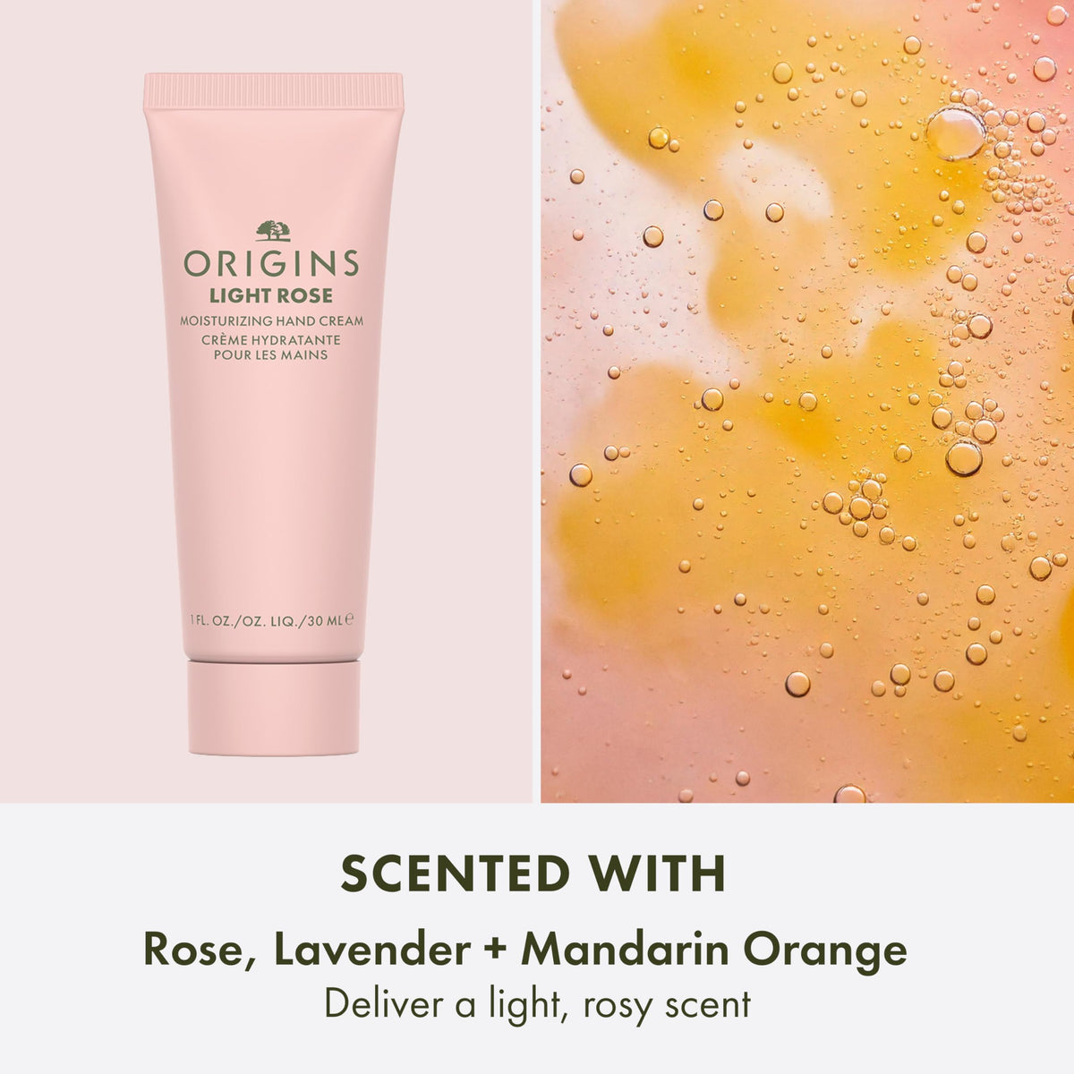 Origins Ginger hand cream next to a coin showing travel-size scale and easy portability