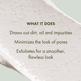 Origins mask applied on model demonstrating even coverage and visible polishing benefit