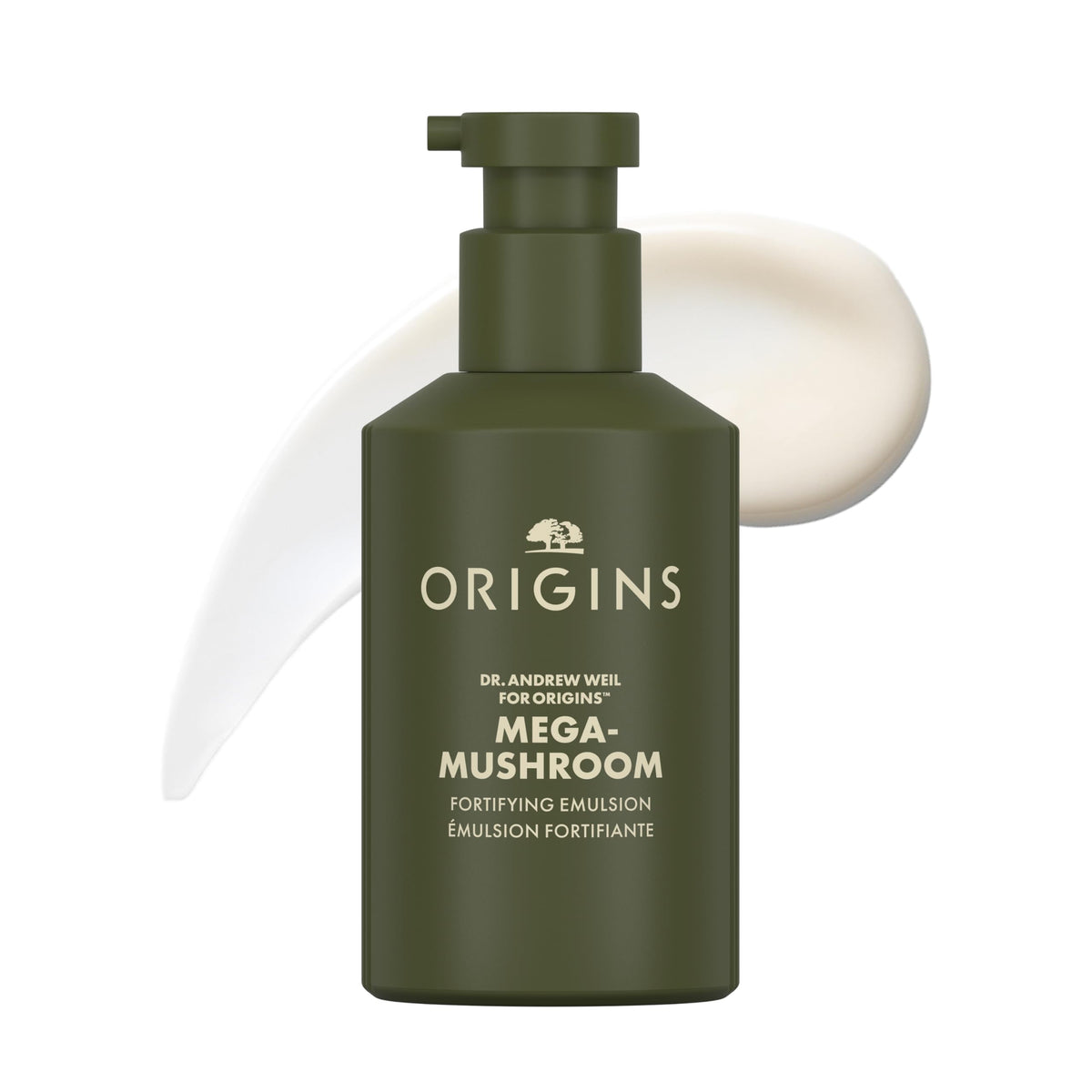 Origins front packaging of Mega-Mushroom moisturizer showing clear label and size benefit