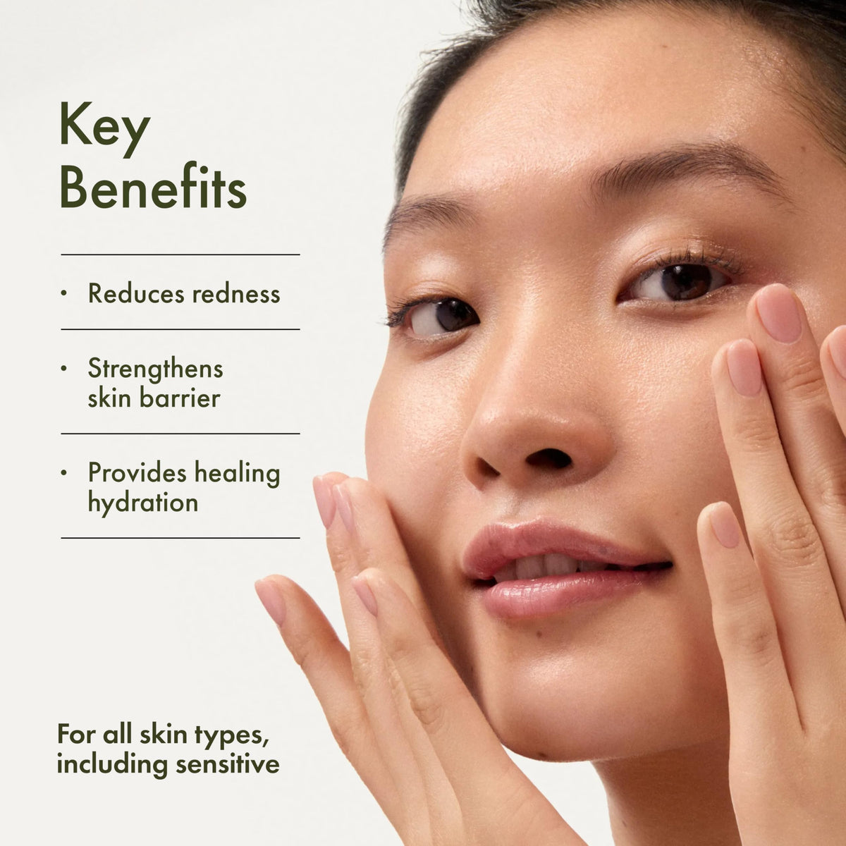 Origins ingredients label detail highlighting botanical extracts for soothing benefit