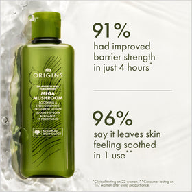 Origins lotion texture close-up showing lightweight consistency and quick-absorption benefit