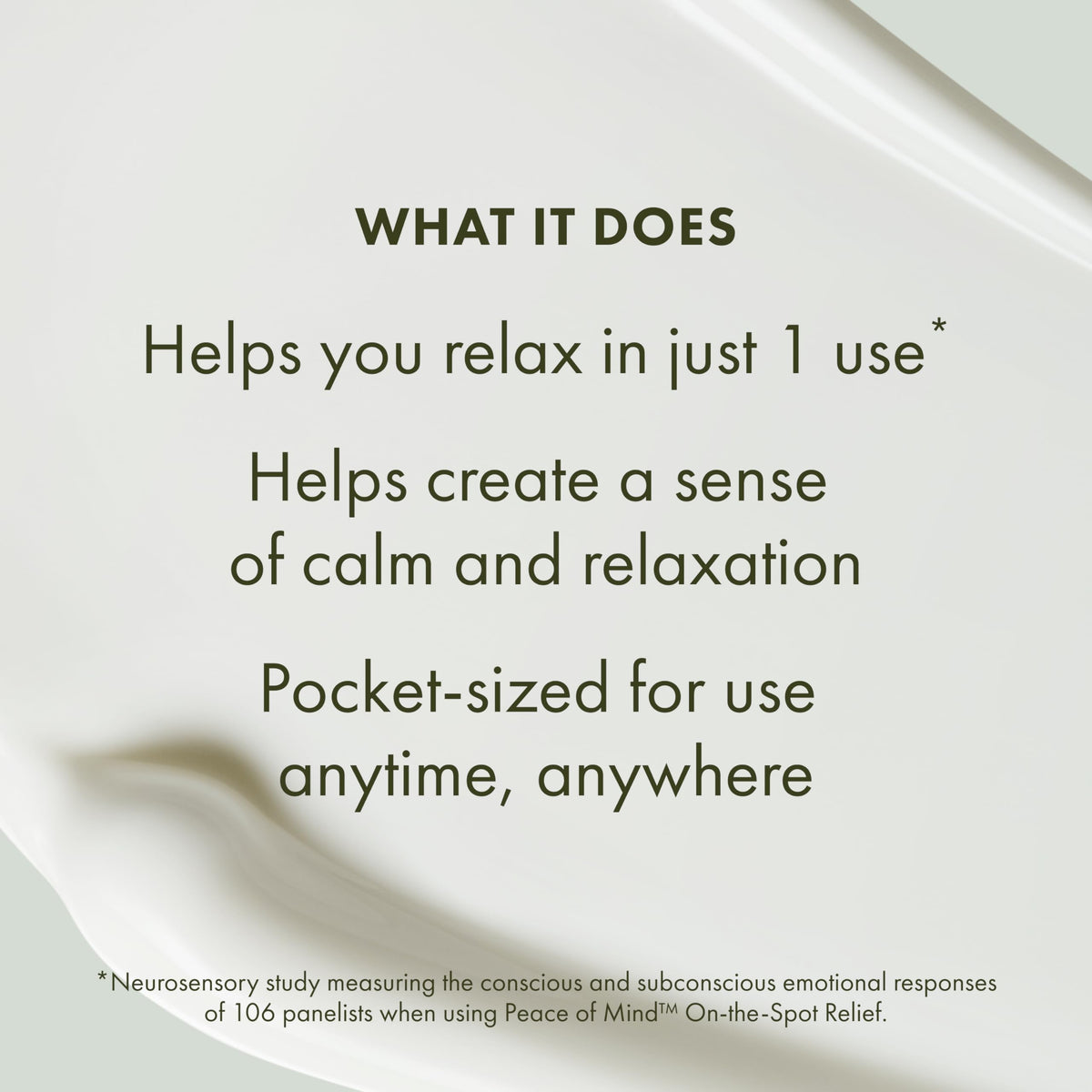 Origins On-the-Spot Relief roll-on detail emphasizing aromatherapy application for quick calm