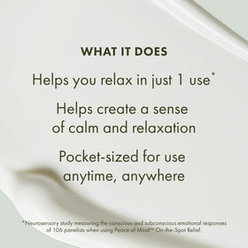 Origins On-the-Spot Relief roll-on detail emphasizing aromatherapy application for quick calm