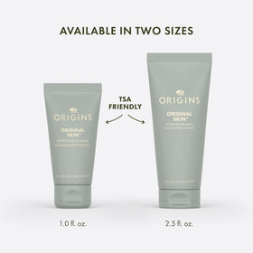 Origins ingredient label showing clay and willowherb callouts for clarifying benefit