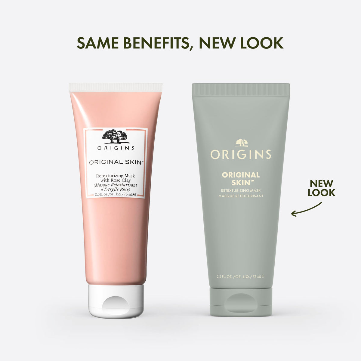 Origins texture close-up of mask showing creamy clay and beads for gentle exfoliation benefit