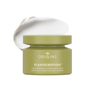 Origins Plantscription front jar showing label and size benefit: clear product identity
