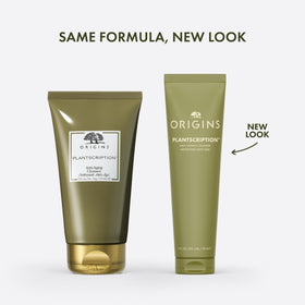 Origins Plantscription foam texture close-up highlighting gentle lather and soft cleansing benefit