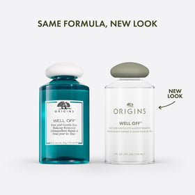 Origins Well Off pouring texture on cotton pad showing fast makeup dissolution