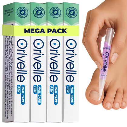 Orivelle front packaging showing four pens and clear branding and benefits