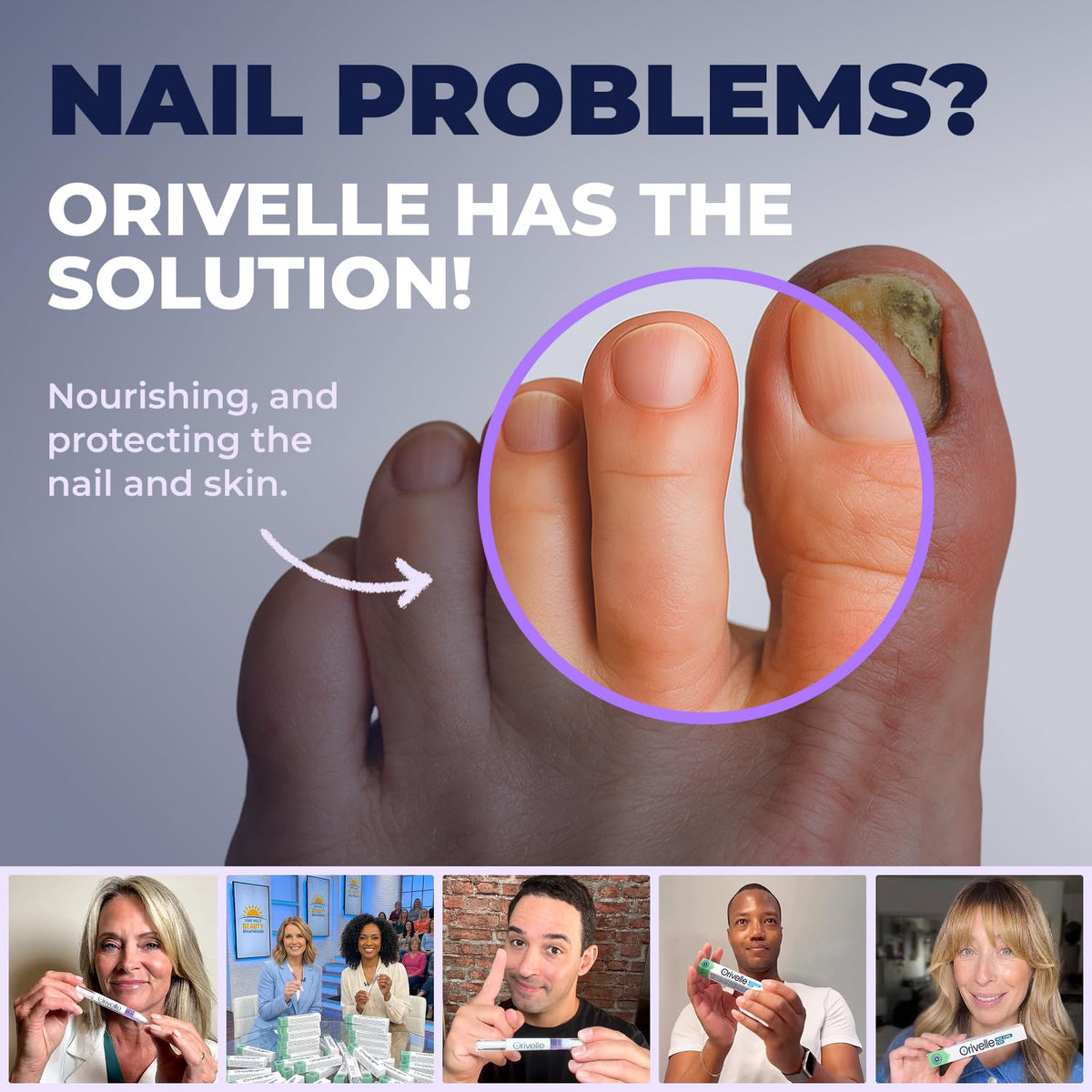 Orivelle label ingredients detail highlighting tea tree oil and moisturizers