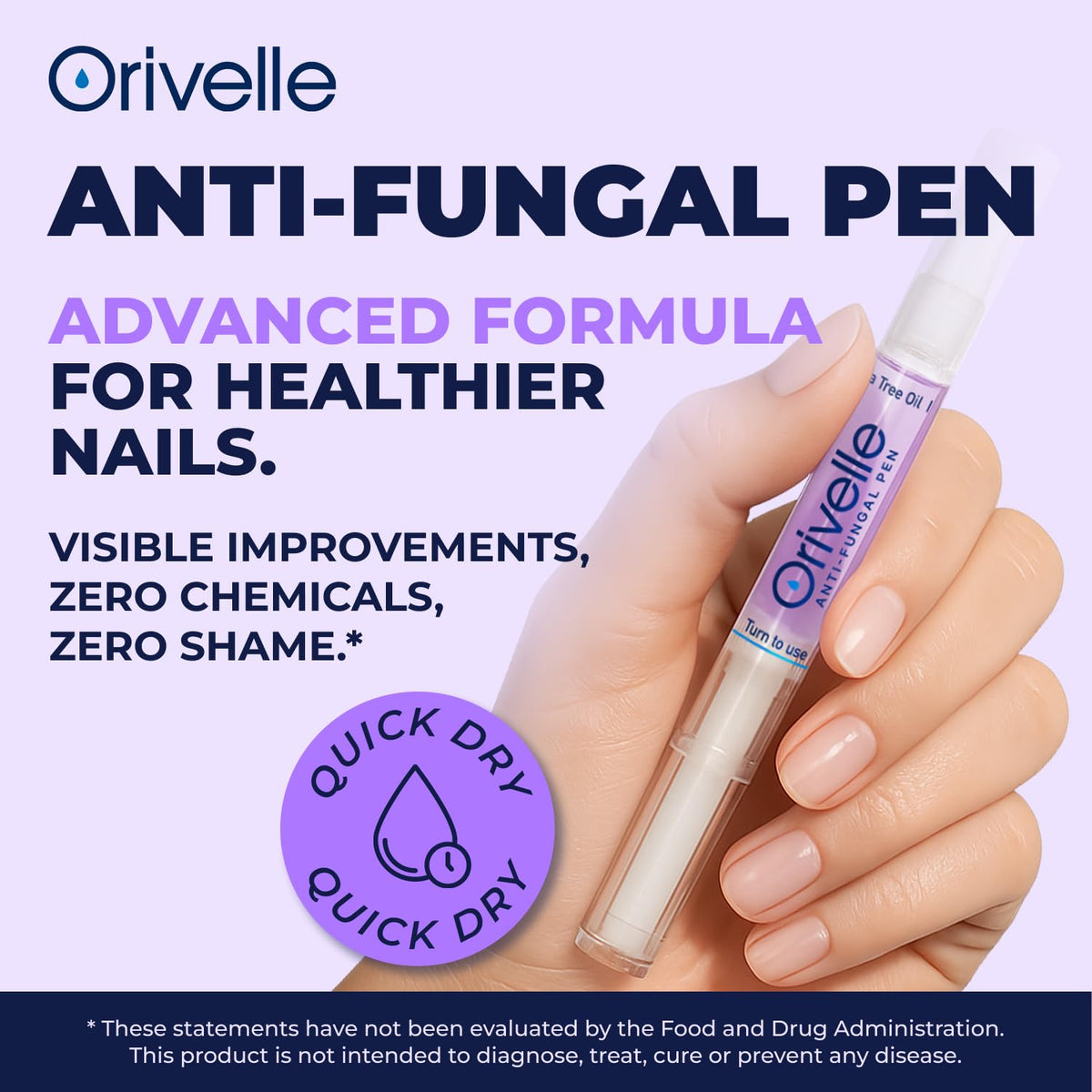 Orivelle pen close-up of applicator tip for precise, mess-free use