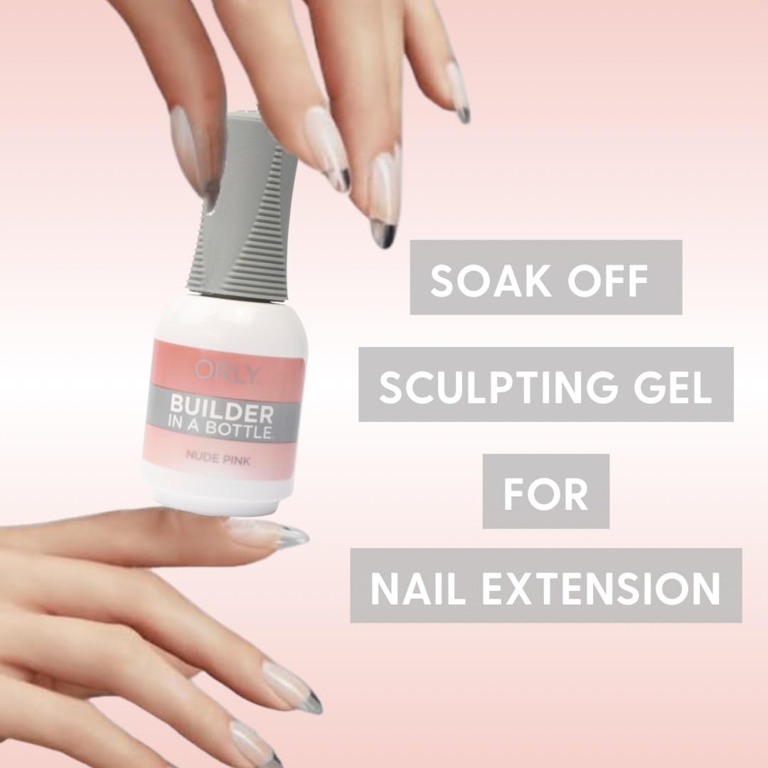 Orly Builder in a Bottle Nude Pink cap and brush detail for precise application