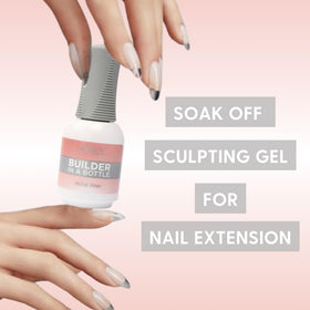 Orly Builder in a Bottle Nude Pink cap and brush detail for precise application