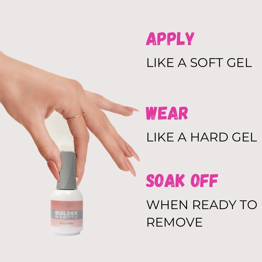 Orly Builder in a Bottle Nude Pink label and ingredients panel highlighting vegan formula