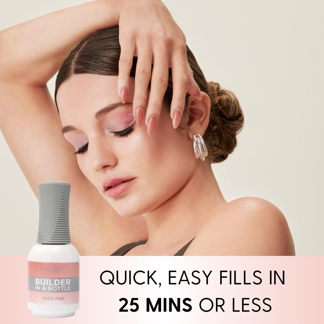 Orly Builder in a Bottle Nude Pink texture pour close-up illustrating self-leveling