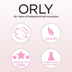 Orly product on a desk styled with manicure tools for a polished, natural look