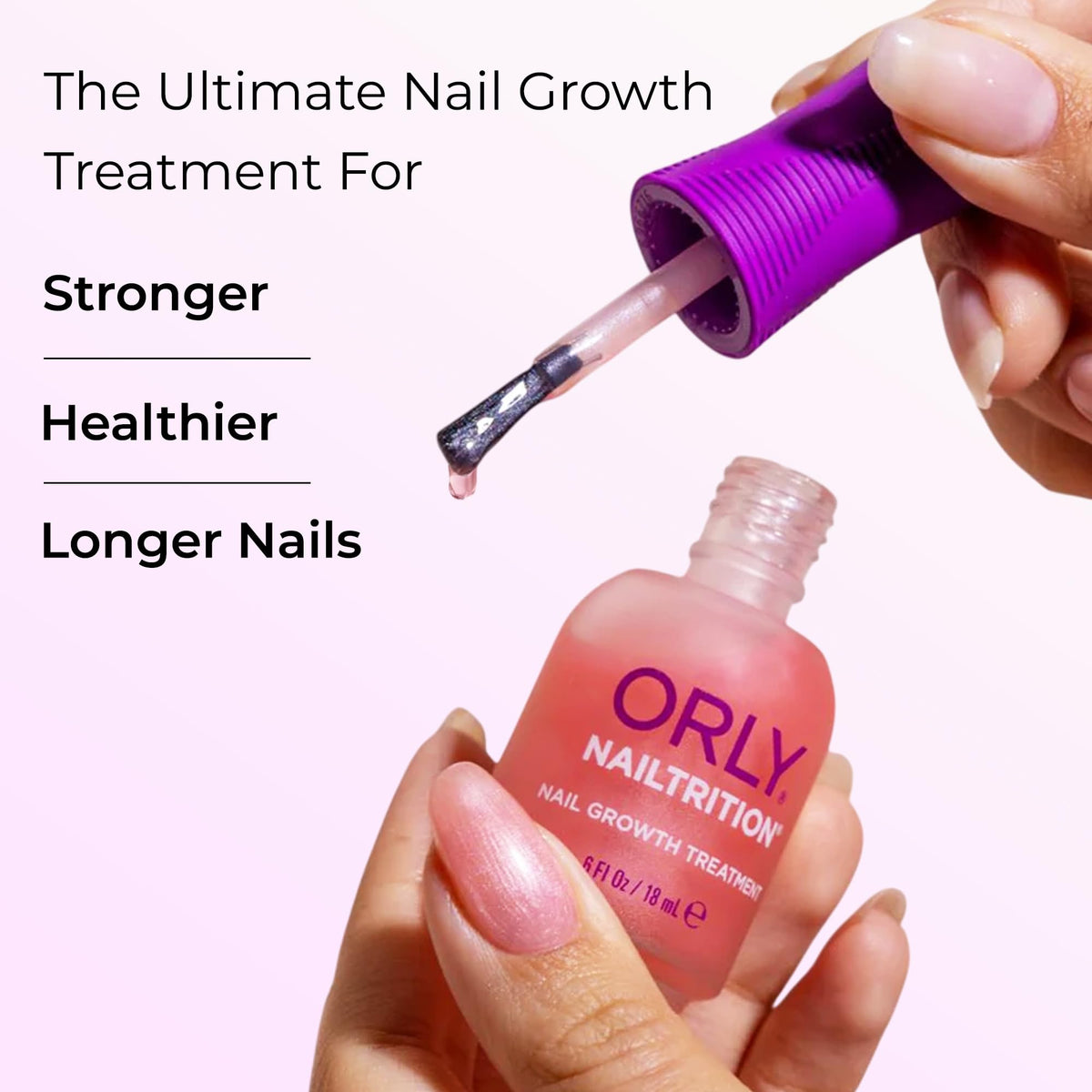 Orly Nailtrition brush applying treatment for easy, even coverage