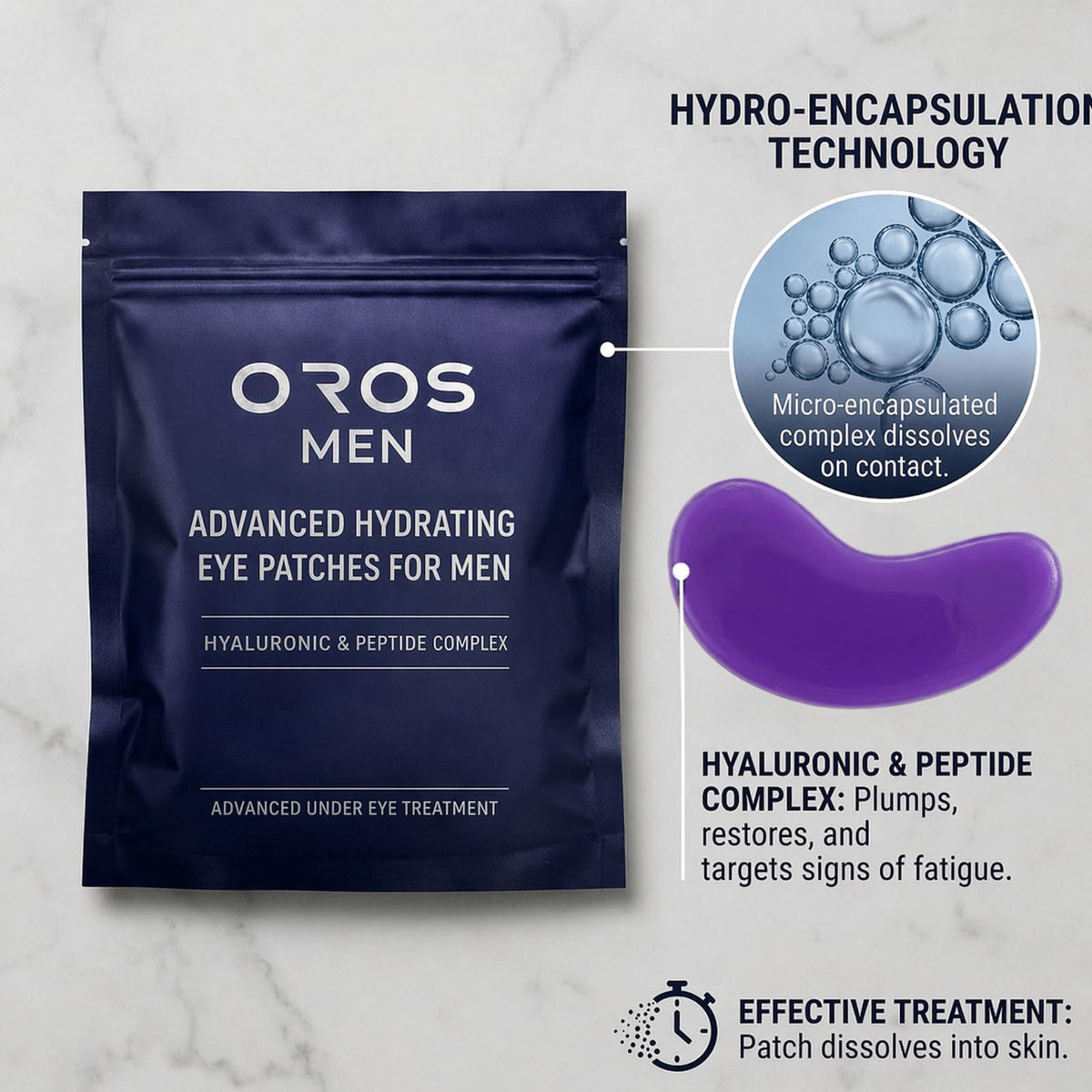 OROS MEN patch on bathroom counter in morning routine showing quick refresh benefit