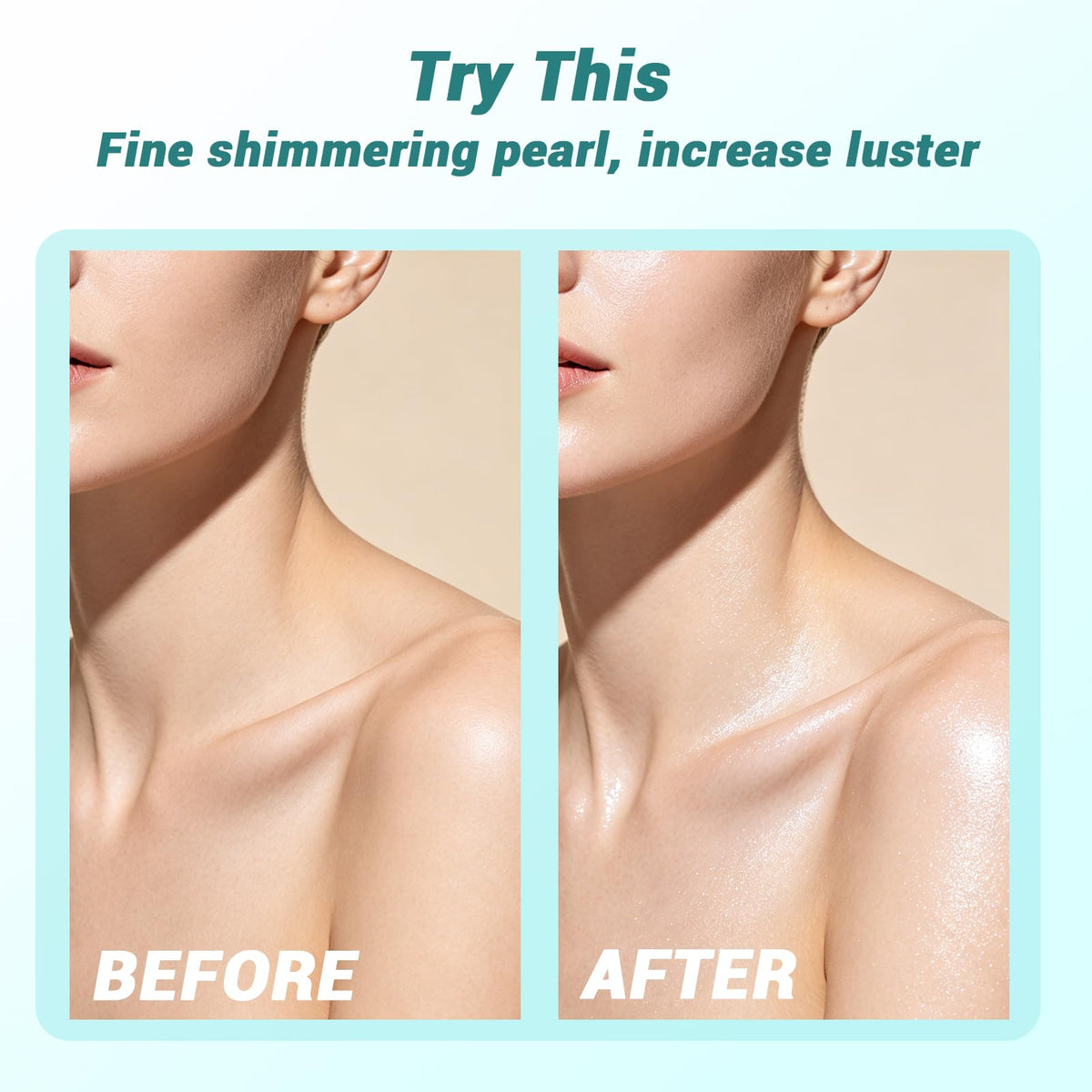 Orphic Shimmer blended on cheekbone demonstrating subtle to intense highlight effects