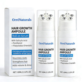 ORRÉNATURALS front packaging showing compact hair revival ampoule and benefit