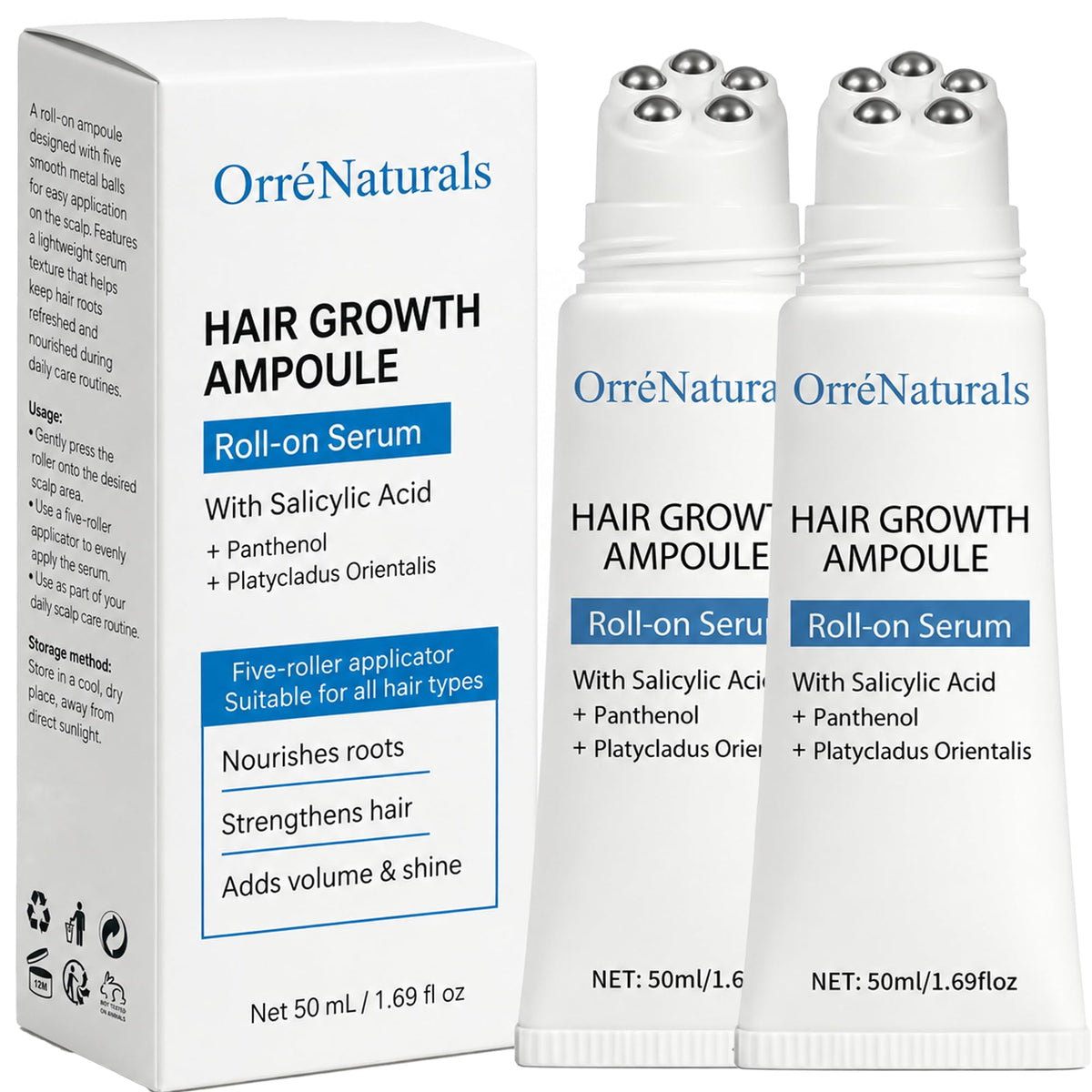 ORRÉNATURALS front packaging showing ampoule benefits and modern design
