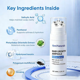 ORRÉNATURALS serum texture on fingertip showing lightweight hydration benefit