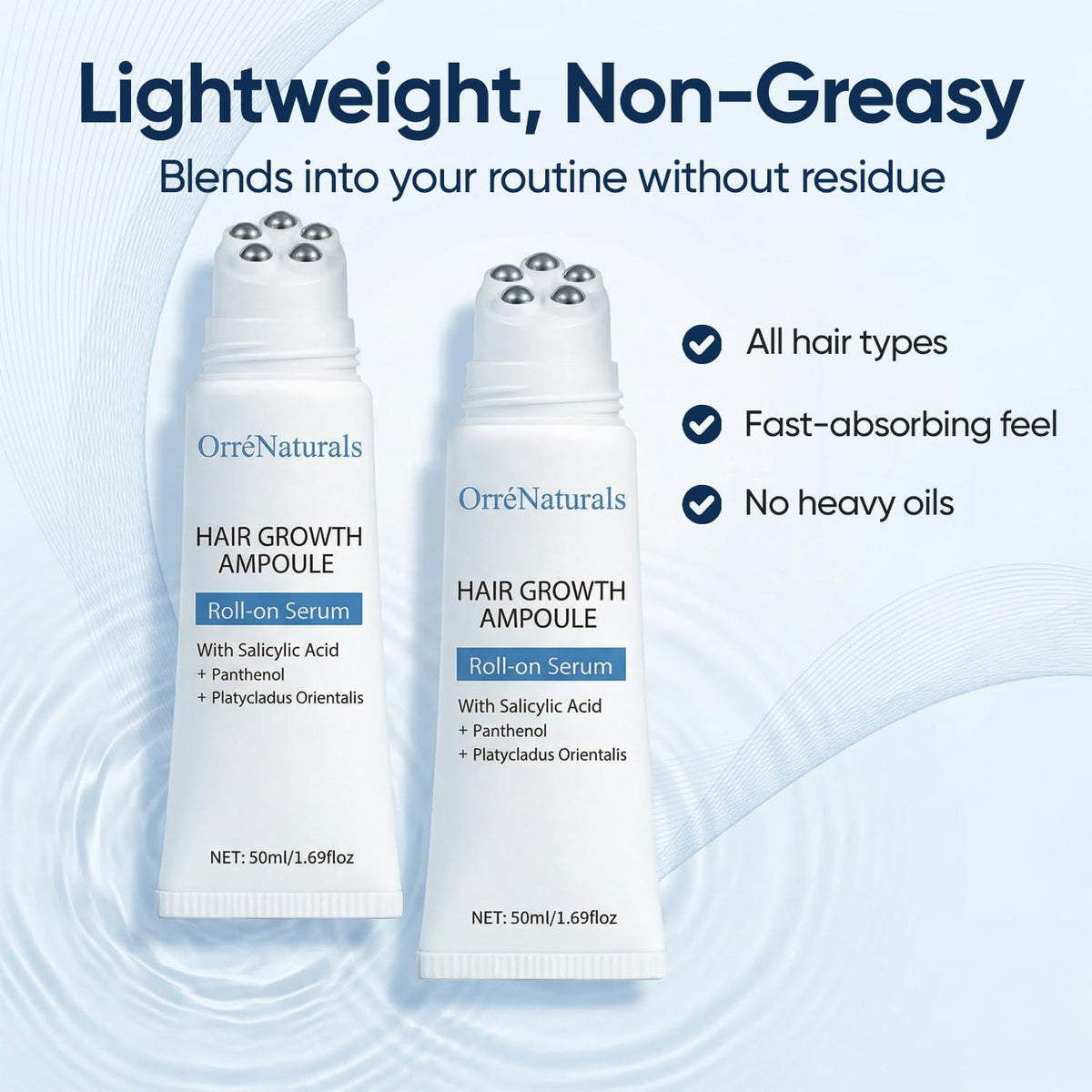 Orrénaturals bottle in hand illustrating compact size for travel