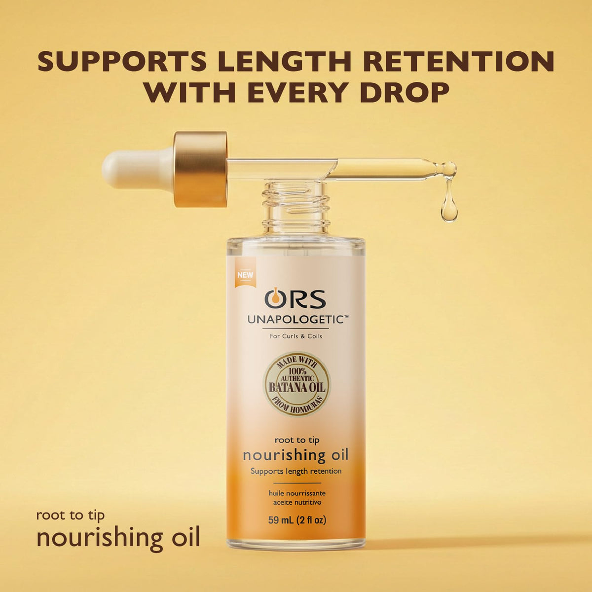 ORS Batana oil texture closeup highlighting silky absorption and deep conditioning benefit